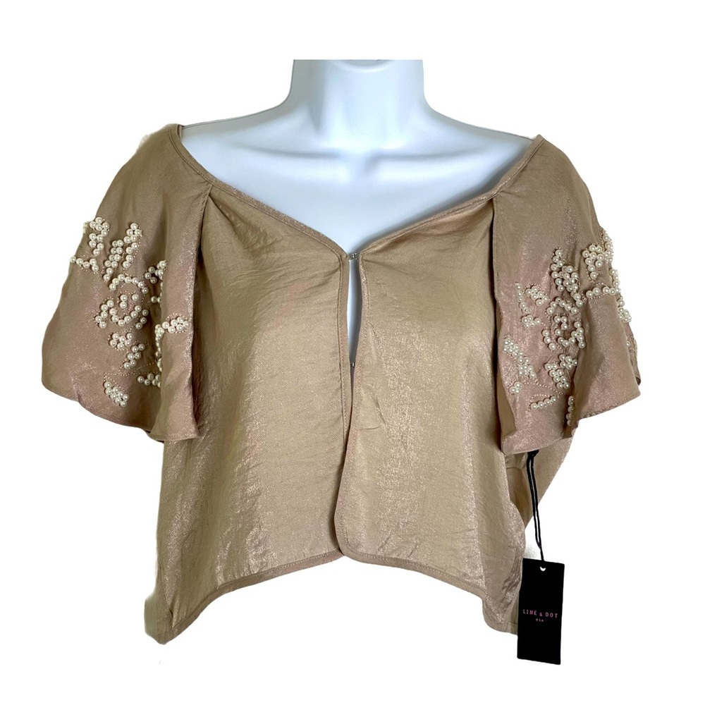Line & Dot REVOLVE pearl embroidered cape top